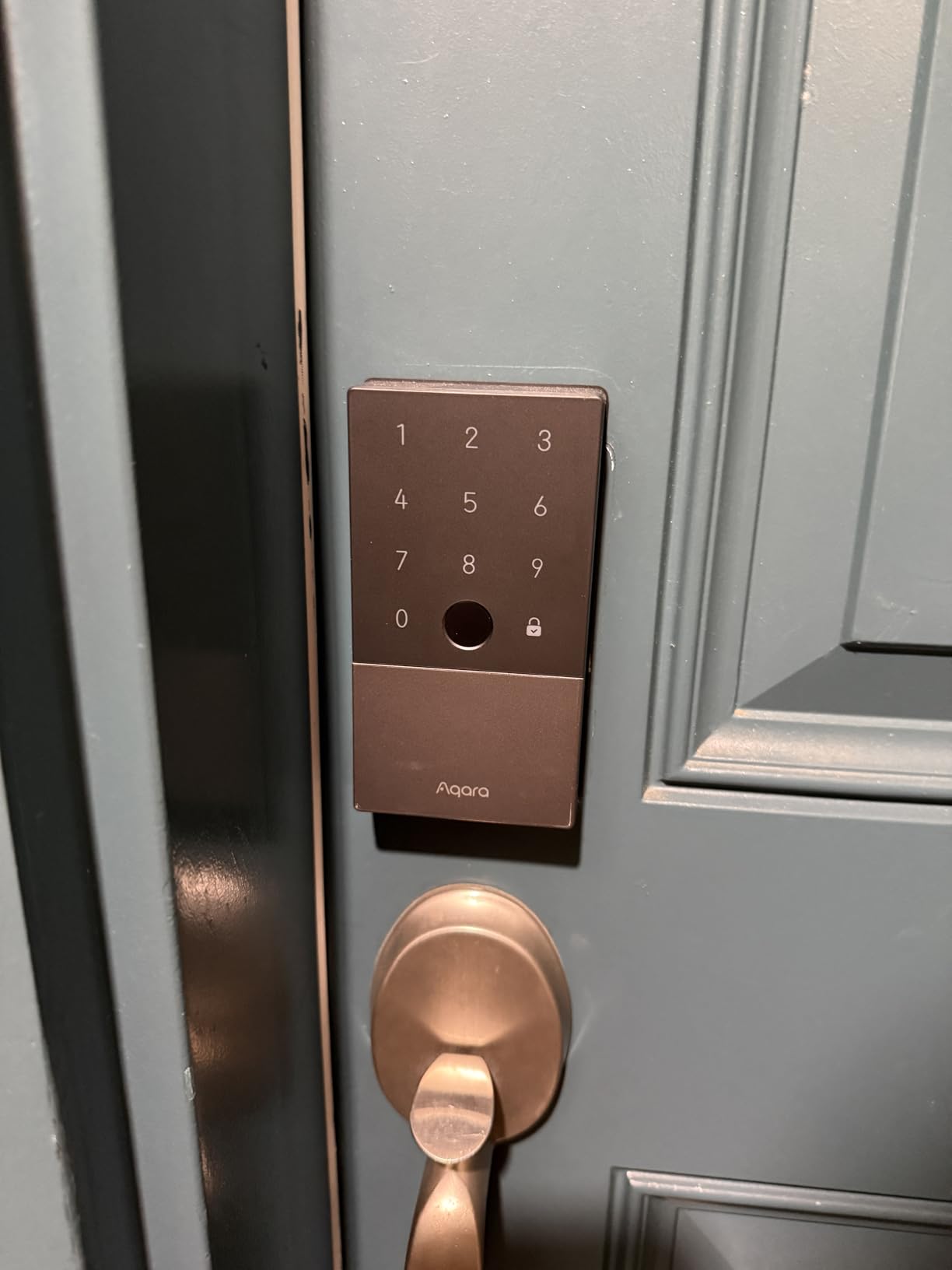 Aqara Smart Lock U100, Apple Home Key, Fingerprint Deadbolt, Gray | Matter Over Thread, Keyless Entry Door Lock, Touchscreen Keypad, IP65 Weatherproof, Supports Apple HomeKit, Alexa, Google customer photo 1