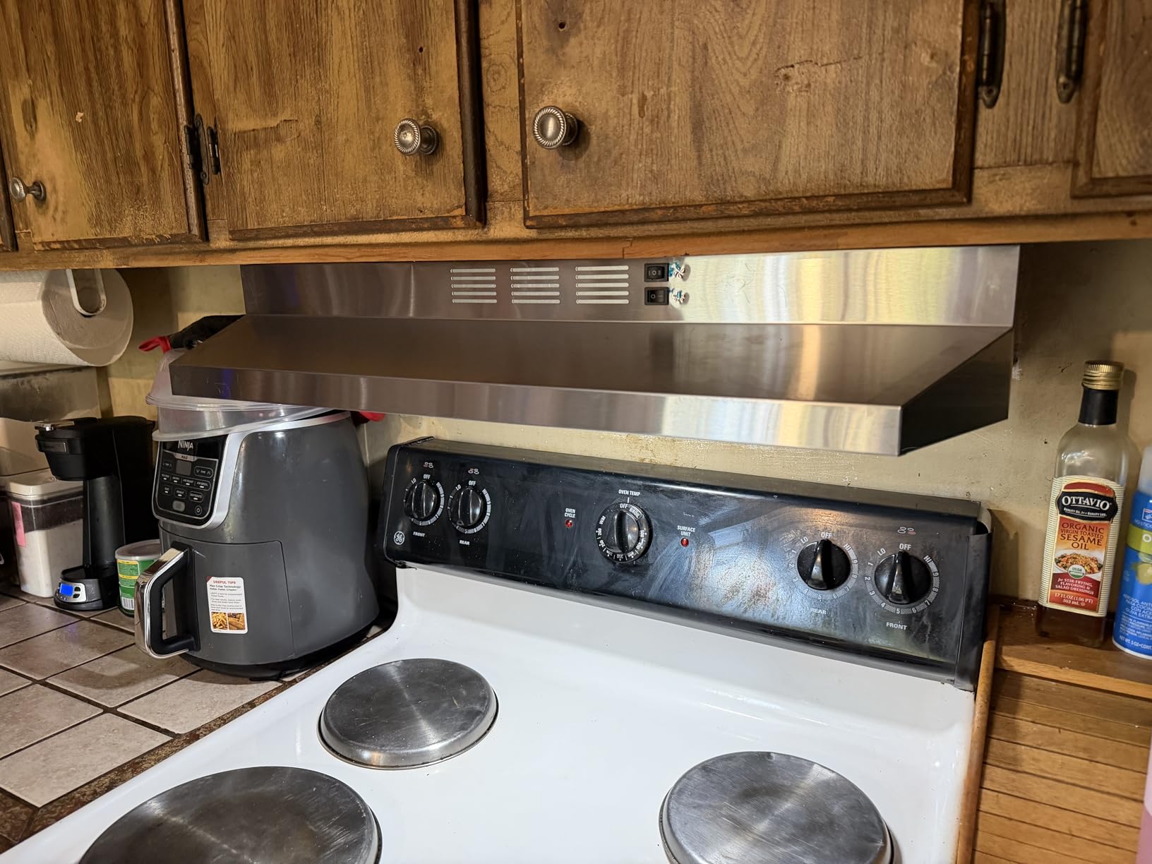 Range Hood 30 inch Under Cabinet, Stainless Steel Kitchen Vent Hood 280CFM, Built-in Kitchen Stove Hood w/Rocker Button Control, Ducted/Ductless Convertible Duct, 2 Speeds Fan, Bright LED Light customer photo 1