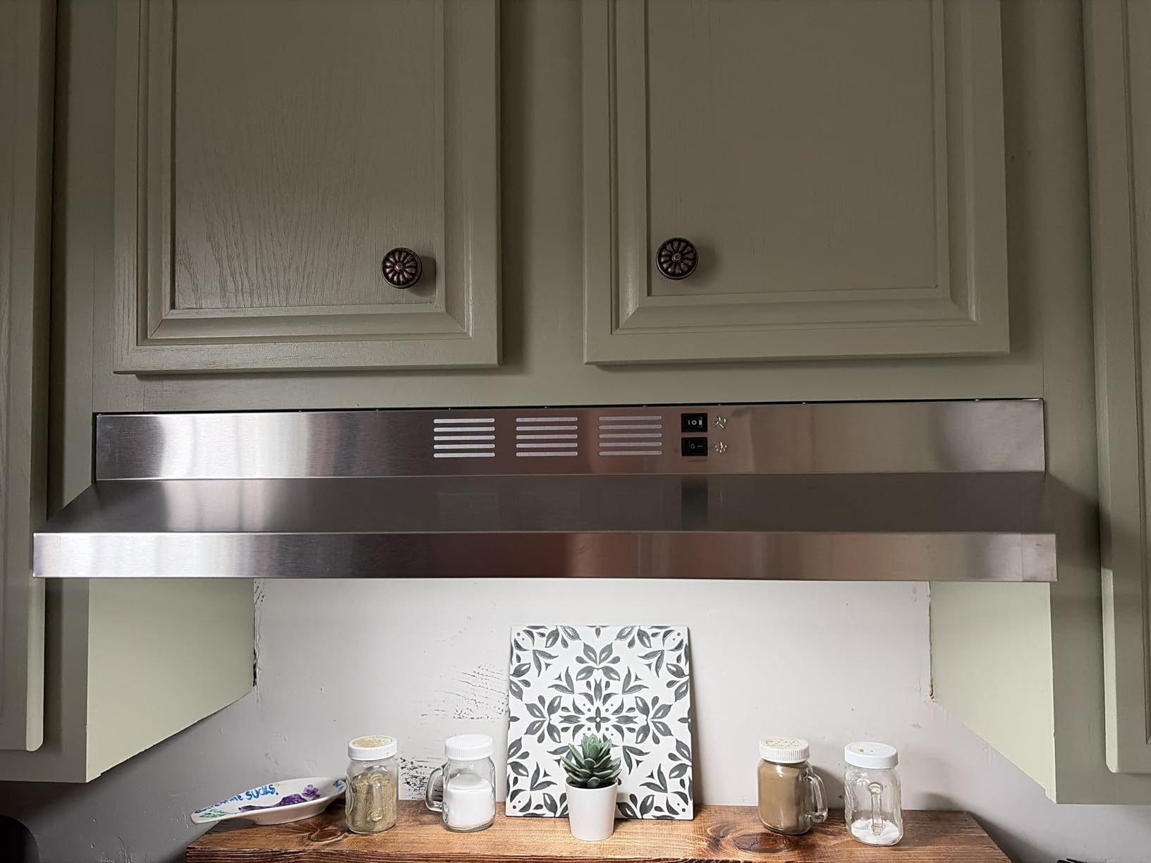 Range Hood 30 inch Under Cabinet, Stainless Steel Kitchen Vent Hood 280CFM, Built-in Kitchen Stove Hood w/Rocker Button Control, Ducted/Ductless Convertible Duct, 2 Speeds Fan, Bright LED Light customer photo 2