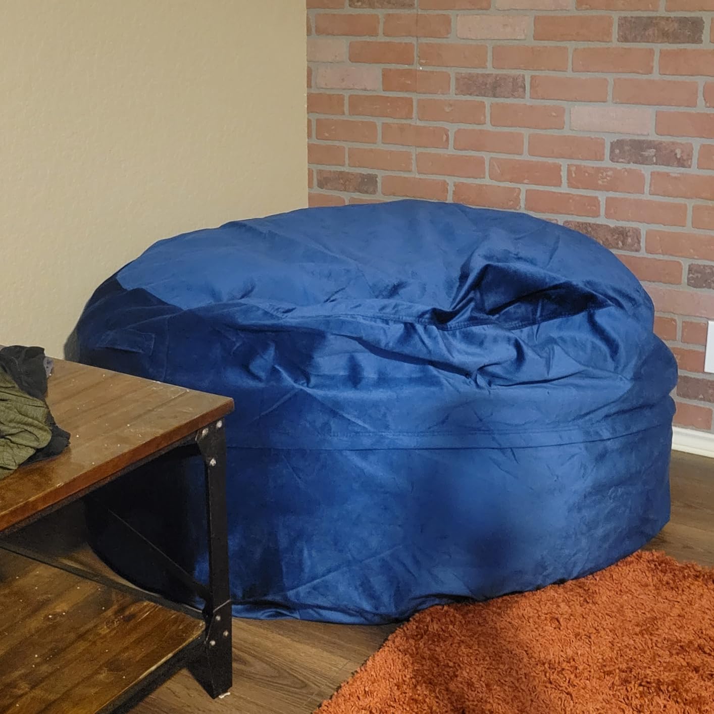 6FT Bean Bag Chairs for Adults, Giant Adult Bean Bag Chair, BeanBag | Large Beanbag Chair with Foam Filled, Bean Bag Sofa with Handle & Pocket, Washable Velvet Cover, Bedroom, Living Room - Grey customer photo 1