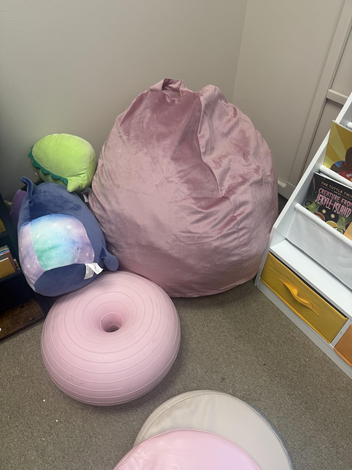 6FT Bean Bag Chairs for Adults, Giant Adult Bean Bag Chair, BeanBag | Large Beanbag Chair with Foam Filled, Bean Bag Sofa with Handle & Pocket, Washable Velvet Cover, Bedroom, Living Room - Grey customer photo 2