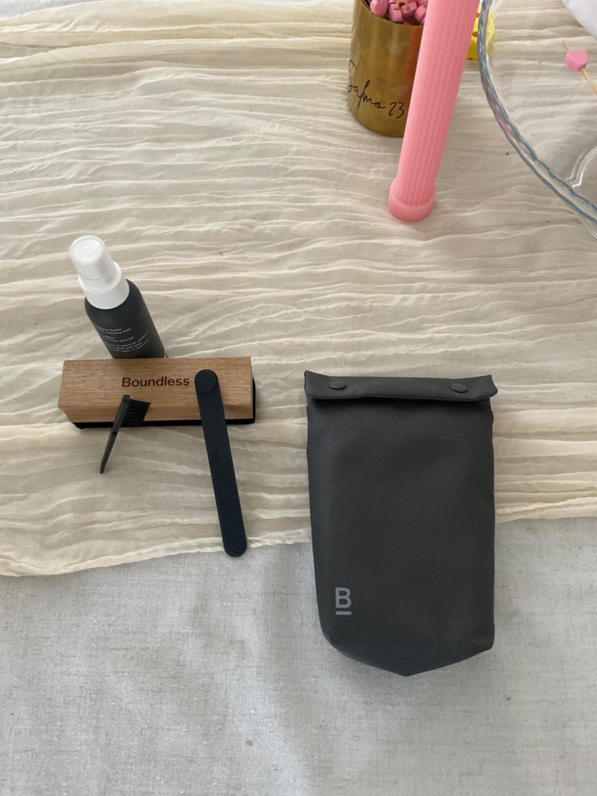 Boundless Audio Vinyl Record Cleaning Kit - 5-in-1 Brushes, Solution & Bag | Velvet Record Brush, 2oz Record Cleaning Solution, Stylus Cleaner, Nylon Brush & Storage Bag - For Regular Cleaning/Care customer photo 2