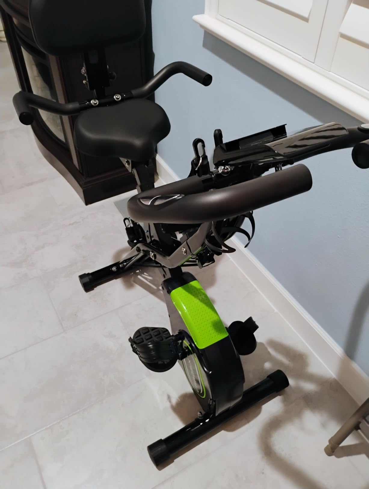 Caromix Folding Exercise Bike, 5 in 1 Stationary Bike with 16-Level Adjustable Magnetic Resistance, 330LB Capacity Indoor Workout Bike, Foldable Exercise Bike for Seniors and Adult customer photo 2