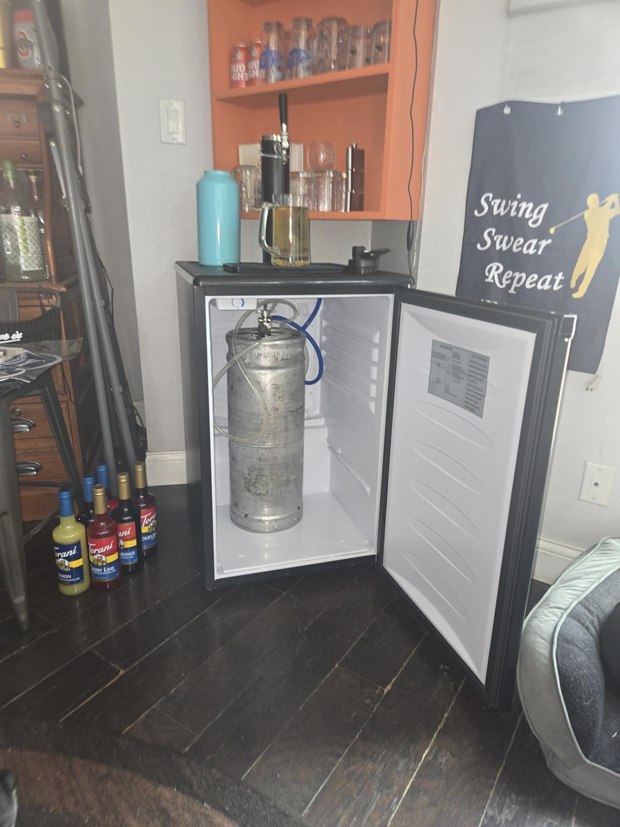 VEVOR Beer Kegerator, Single Tap Commercial Draft Beer Dispenser for D system, Full Size Keg Refrigerator with 5lbs CO2 Tank, Hold 2 Sixth / 2 Ball lock keg, Black customer photo 1