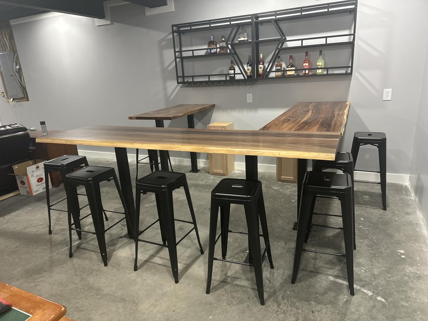 Furmax 30 Inch Metal Bar Stools Set of 4, Counter Height Stools, Industrial Bar Chairs Patio Stool Stackable Stool for Kitchen/Dining Room/Indoor Outdoor (Dark Black, 30'' Backless) customer photo 1