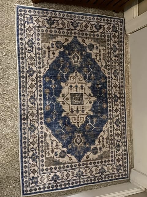 Hallway Washable Runner Rug - 2'6x12 Kitchen Rugs Entryway Rug Runner Vintage Soft Floor Mat Non Slip Indoor Farmhouse Carpet for Bathroom Living Room Bedroom (2'6''x12', Beige) customer photo 2