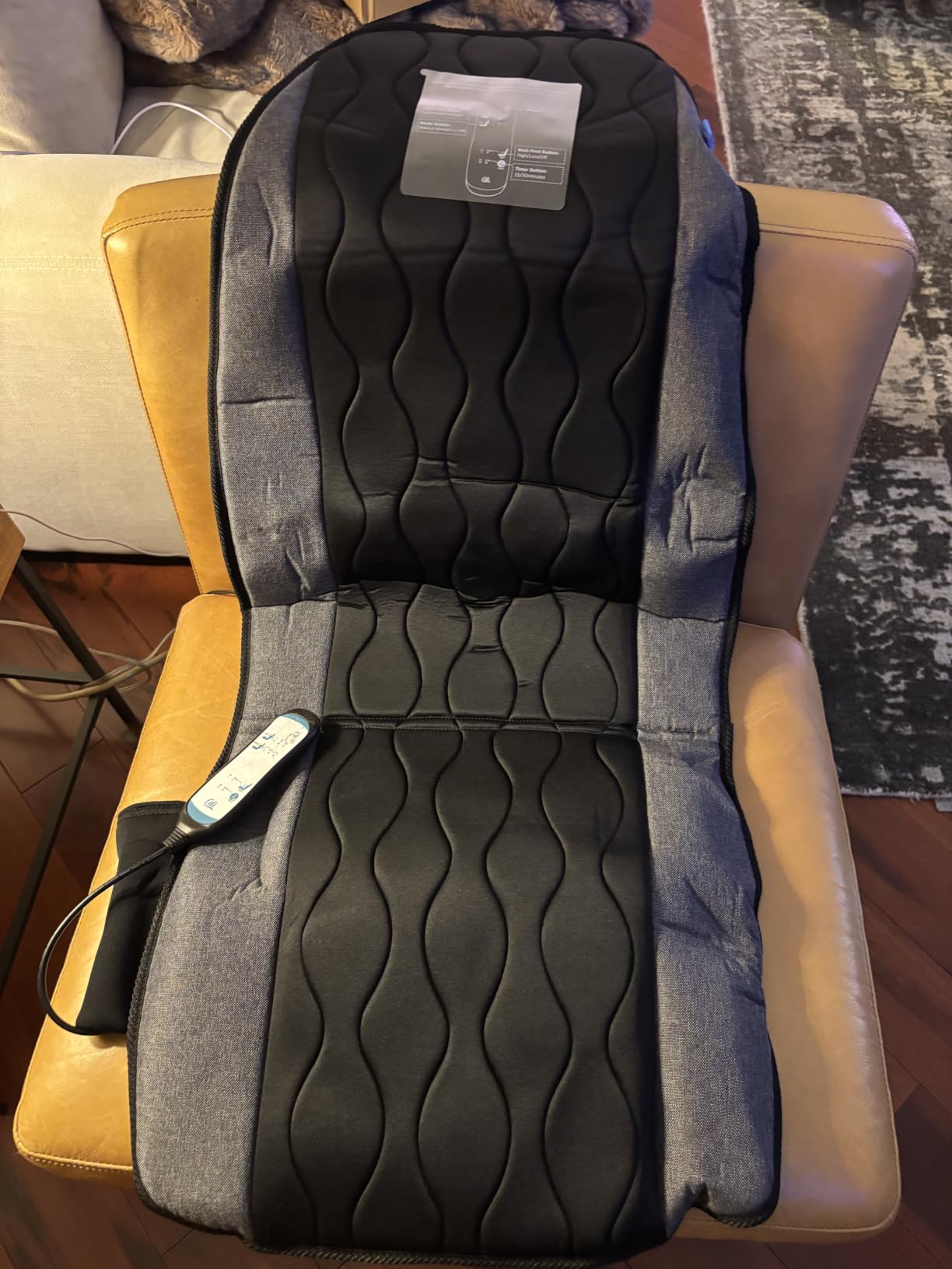Massage Chair Pad, Back Massager with Heat, Massage Seat Cushion with 10 Vibration Motors, 30-60-90 Minutes Heating Options, Chair Massager for Office Chair, Home Office Use, Relaxation Gift customer photo 2