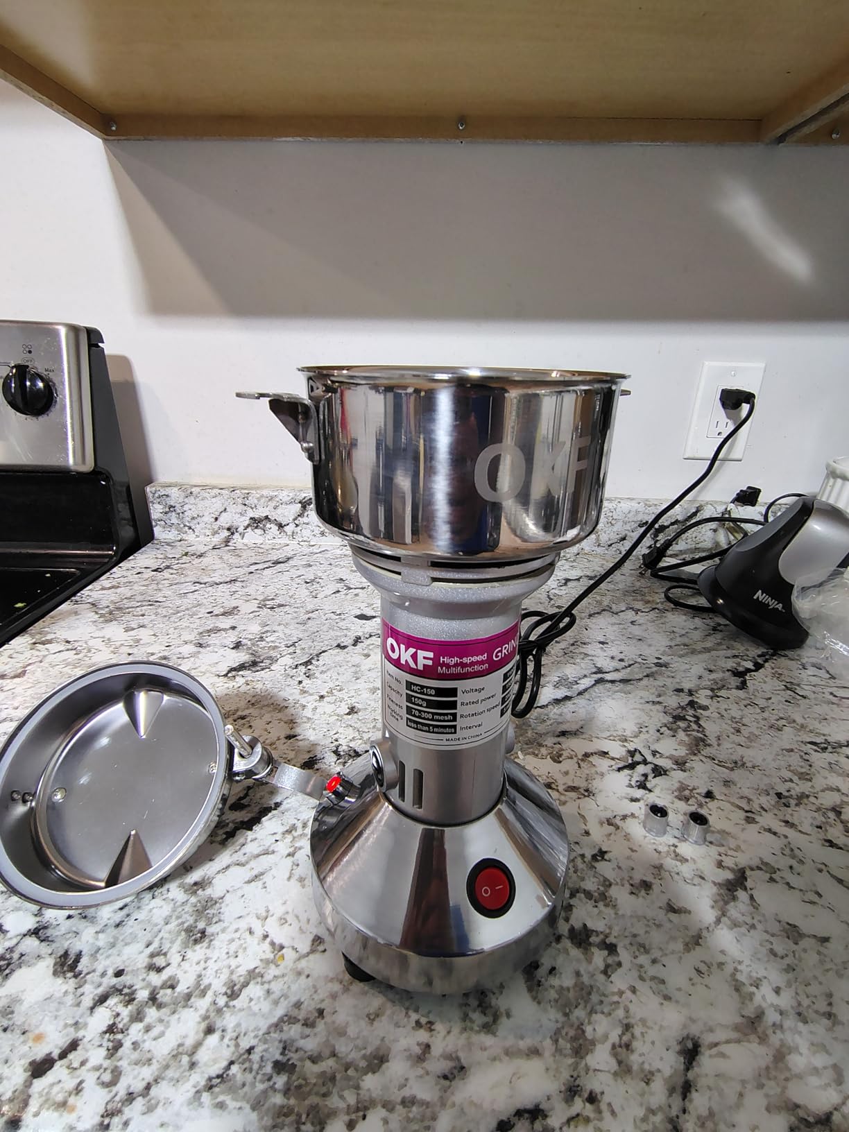 750g Grain Mill, 304 Stainless Steel Spice Grinder, 2800W High-speed Commercial Flour Mill, Superfine Flour Mill Grinder for Home customer photo 1