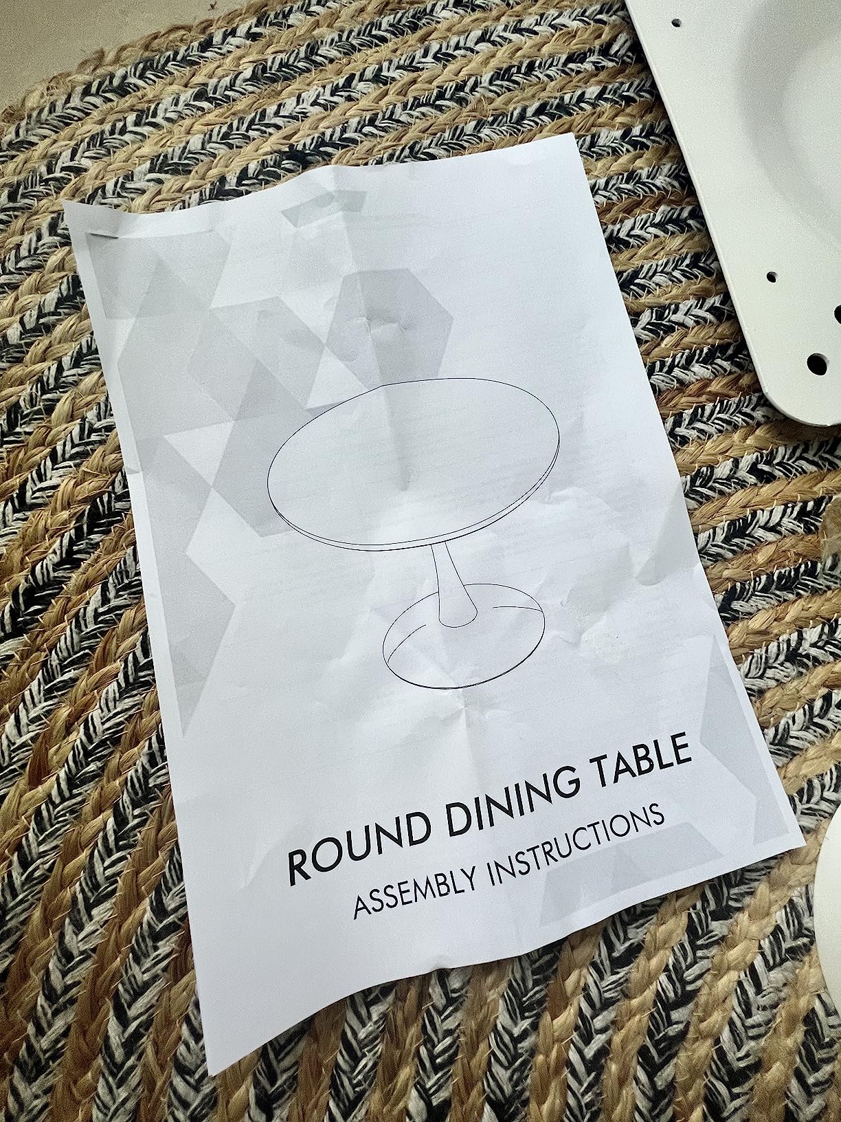 White Marble Round Dining Table, 31.5