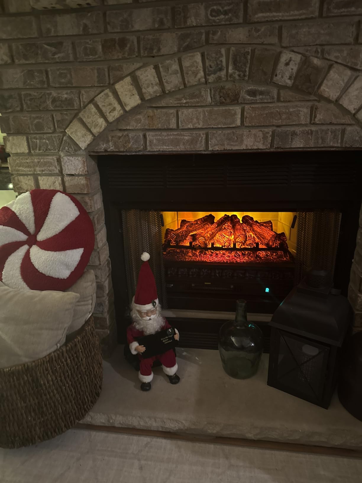 TURBRO Eternal Flame 26 in. WiFi Infrared Quartz Electric Fireplace Log Heater with Sound Crackling, Realistic Pinewood Logs, Adjustable Flame Colors, Remote Control, Thermostat, Timer, 1500W Black customer photo 1