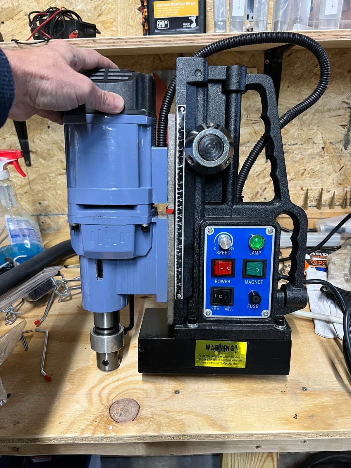 ZELCAN Magnetic Drill Press with 6 Drill Bits, 1550W Mag Drill Press with 2