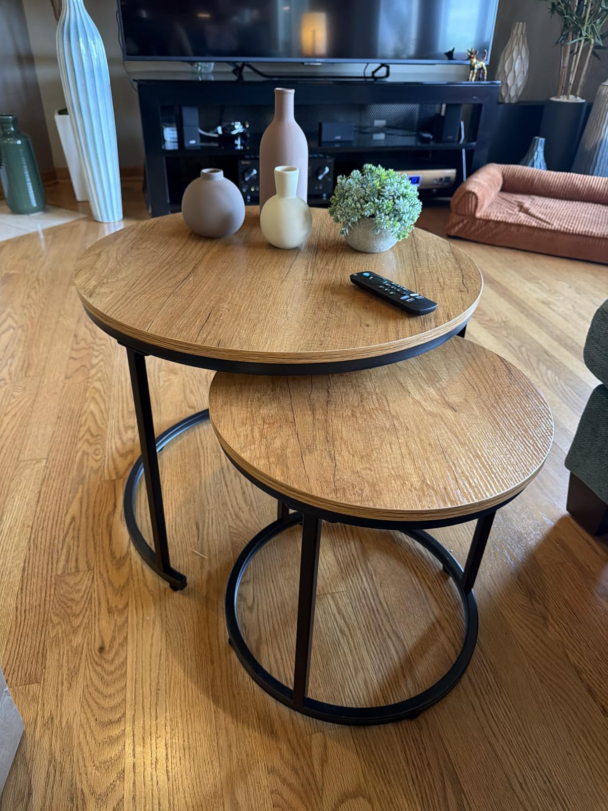 Smuxee White Nesting Coffee Table Set of 2, 23.6