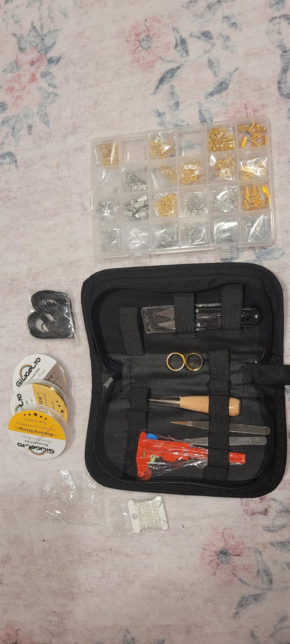 Giwaelro Jewelry Making Kit for Adults, Jewelry Making Supplies with Pliers, Wires, Findings, Necklace Chains, Magnifier and Storage Bag customer photo 1