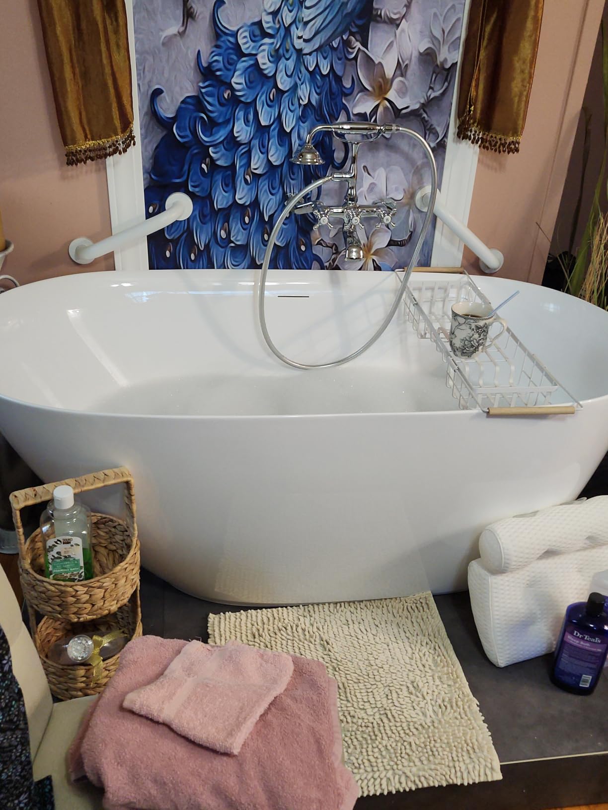 ANZZI Freestanding Bathtub Acrylic 59 In Flat Bottom Soaking Tub Glossy White One Piece Center Drain Overflow Included Slip Resistant Floor Adjustable Feet 79 Gal Capacity Ami Series | FT-AZ401-59 customer photo 1