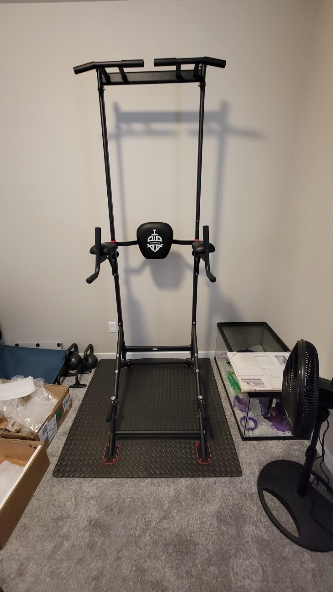 SPORTSROYALS Free Standing Pull Up Bar, Power Tower for Home Gym Training | Sturdy Free Standing Workout Station for Pull-Ups, Dips, Leg Raises and Full-Body Home Gym Strength Training customer photo 2