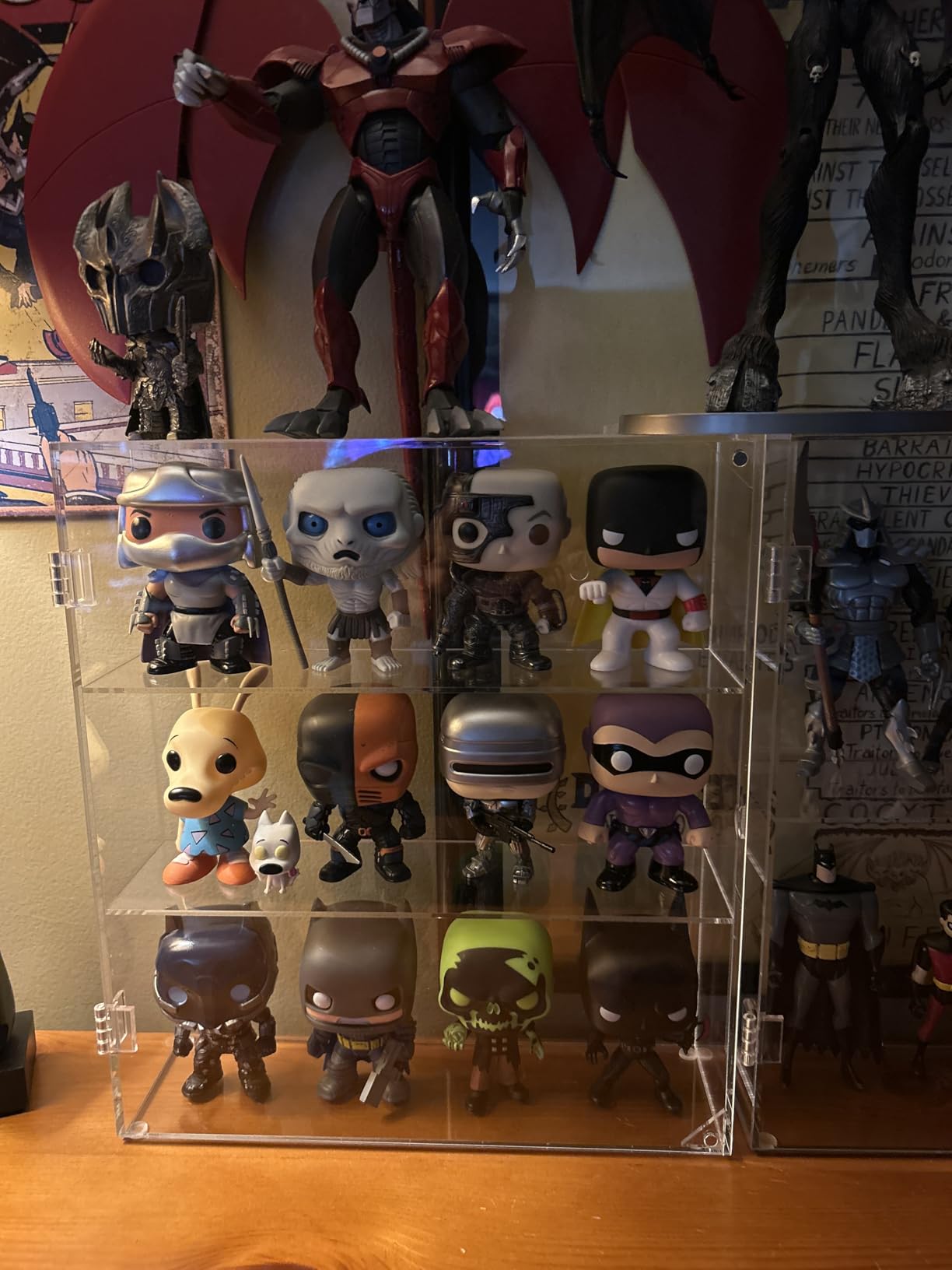 NIUBEE Acrylic Display Case, Clear Display Case for Funko Pop Figures, Wall Mounted or Desktop Dustproof Display Cabinet Box for Collectibles,Rock,Crystals,Mini Toys,Amiibo (2 Tiers customer photo 1