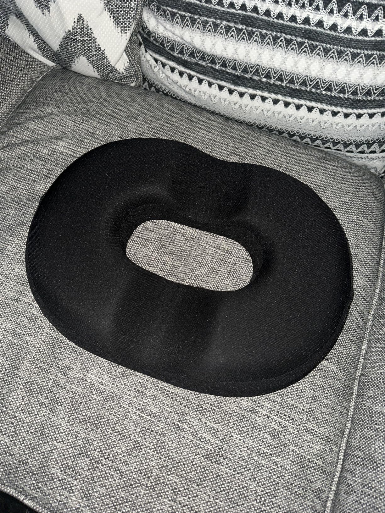CloudBliss Donut Pillow Stadium Seat Cushion for Tailbone Pain Relief and Hemorrhoids, Memory Foam Seat Chair Cushion, Portable Seat Cushions for Bleachers, Car, Home & Office customer photo 1