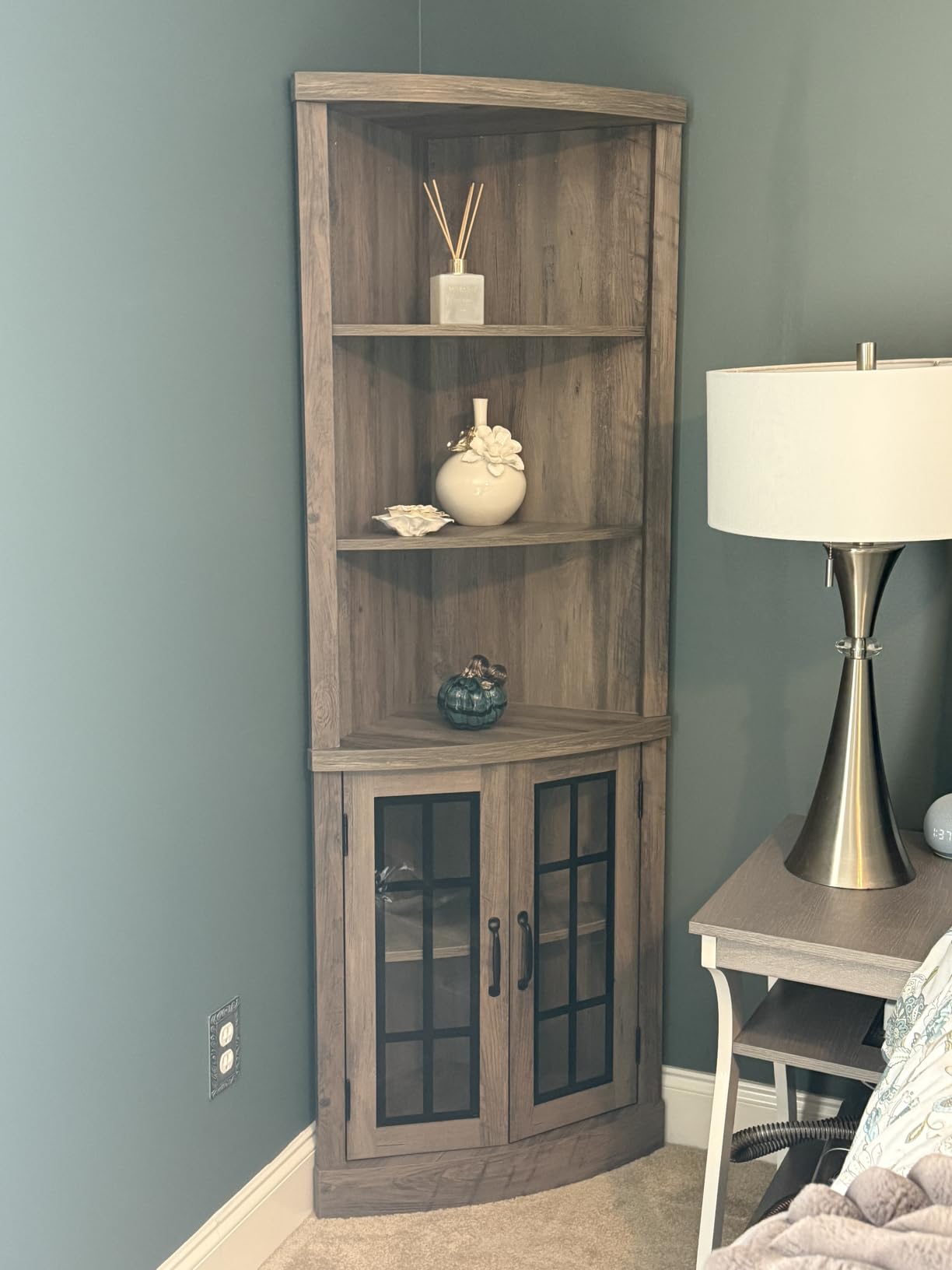 AMERLIFE Curved Corner Storage Cabinet, 65