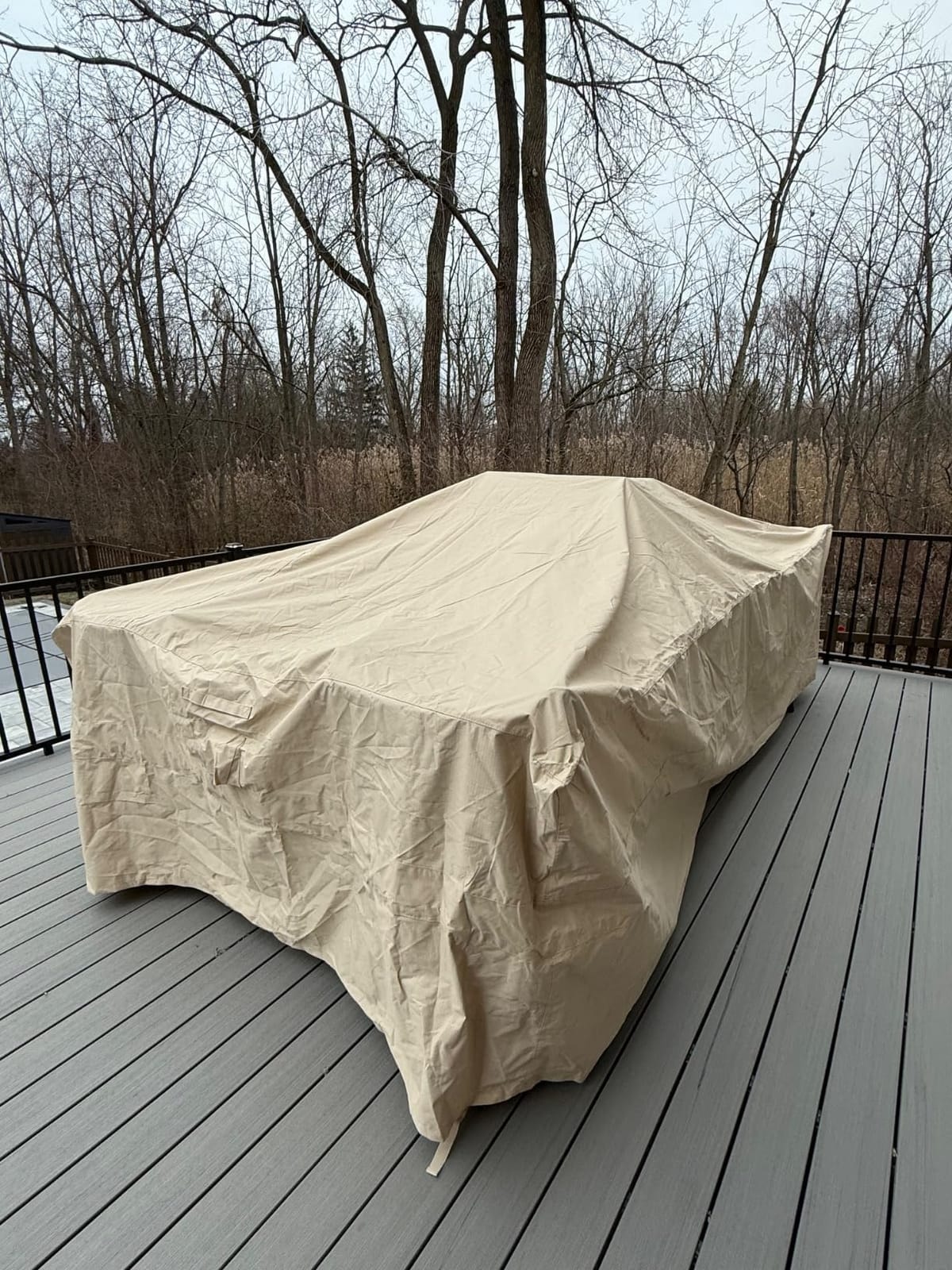 WJ-X3 Extra Large Waterproof Patio Furniture Set Cover, 180x96x36, Grey | Heavy duty Anti-UV, Anti-fading Cover Protects Outdoor Table and Lawn Sectional Sets from Rain, High Wind, Dust, and Dirt customer photo 2