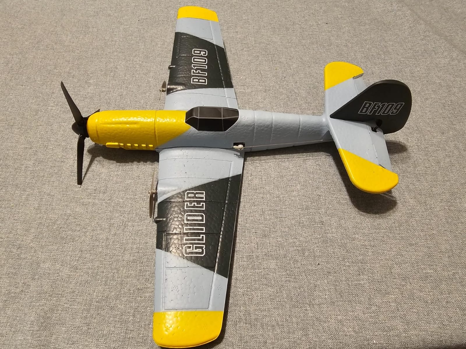 DEERC RC Plane 3 Channel BF-109 Remote Control Airplane Fighter RTF Toys | 2.4GHz 6-axis Gyro Stabilizer RTF Glider Aircraft Plane with 2 Batteries, Easy to Fly for Adults Kids Beginners Boys customer photo 2