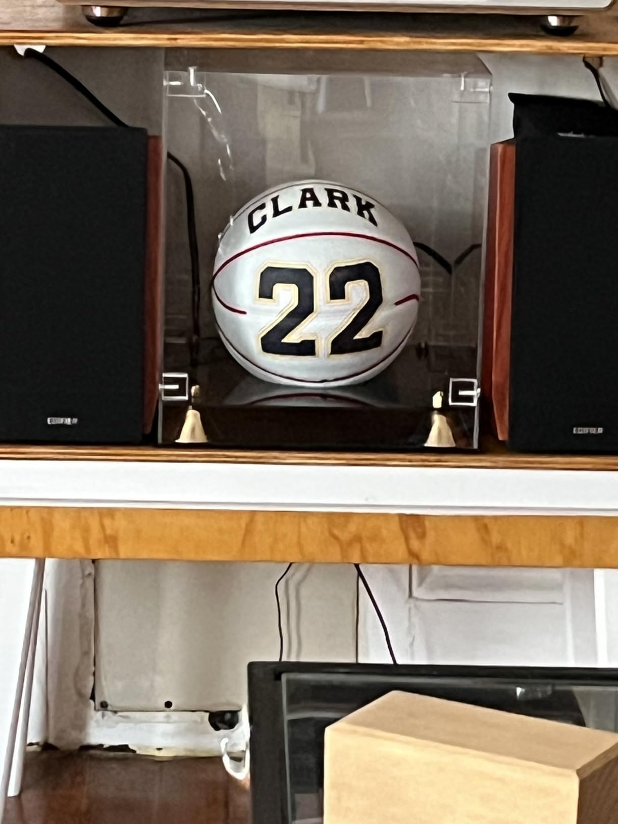 KKU Acrylic Football Display Case - Clear Double Tier Black Stand for Signed Autographed Football Display customer photo 1