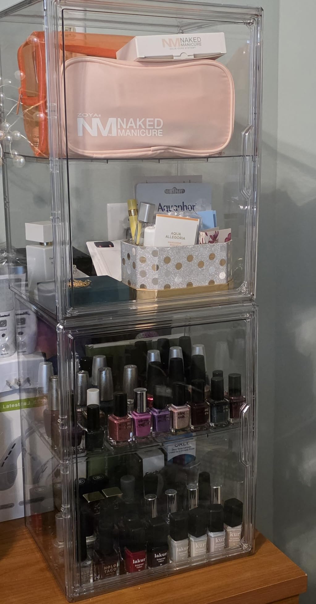 Clear Acrylic Display Case, Stackable Plastic Storage Bins, X-Large | Stackable Storage Bin with Magnetic Attraction Lid, XL Clear Acrylic Case, Showcase for Cosmetic, Large Figures Collectibles customer photo 1