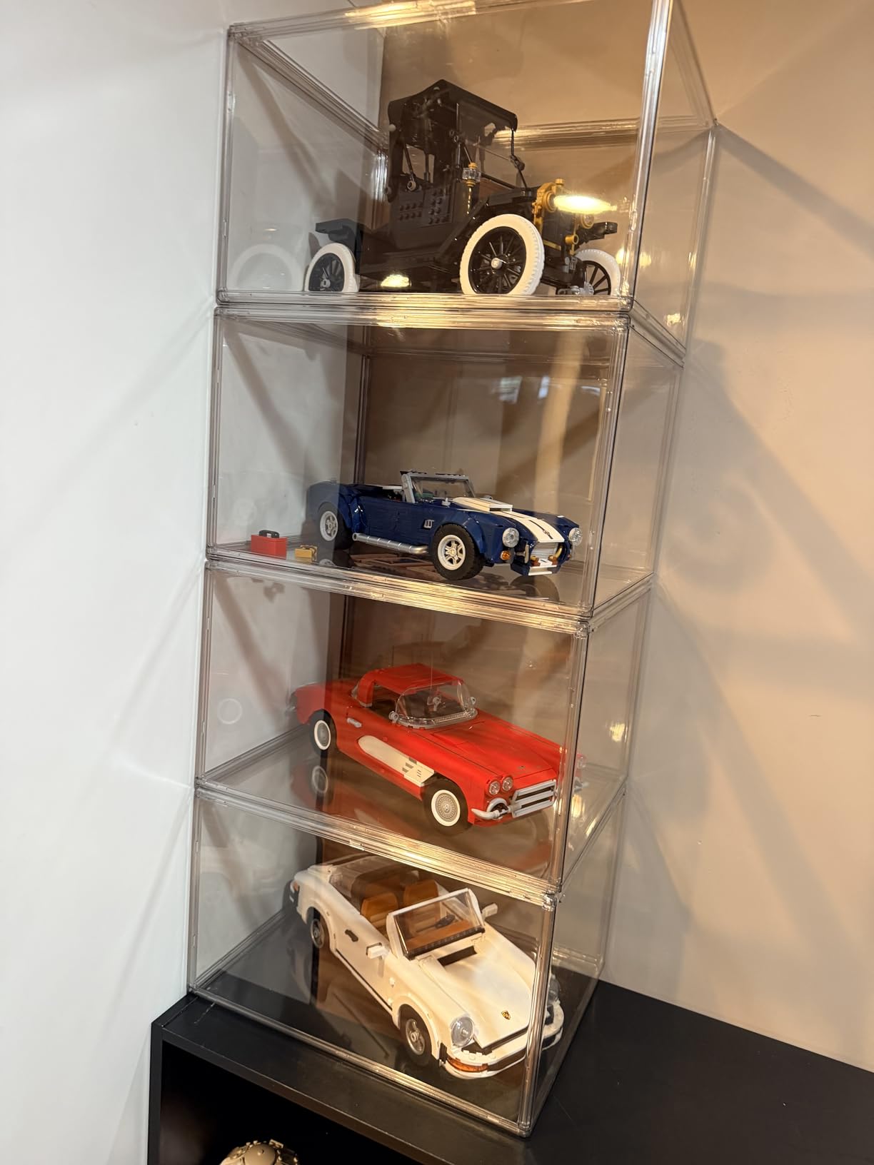 Clear Acrylic Display Case, Stackable Plastic Storage Bins, X-Large | Stackable Storage Bin with Magnetic Attraction Lid, XL Clear Acrylic Case, Showcase for Cosmetic, Large Figures Collectibles customer photo 2