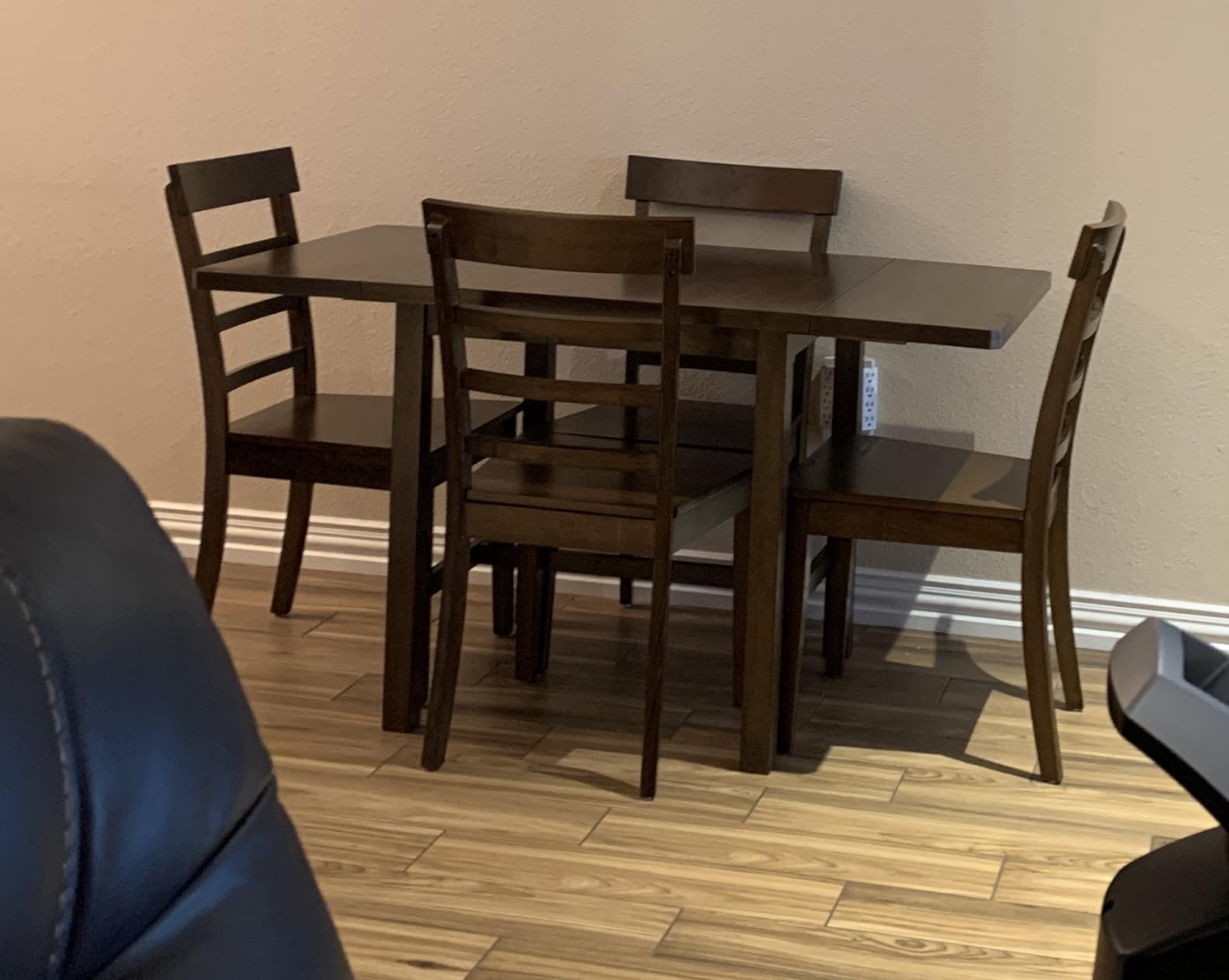 Harper & Bright Designs 3-Piece Wood Drop Leaf Dining Table Set with 2 X-Back Chairs, Space-Saving Breakfast Nook Dining Set, Espresso customer photo 2