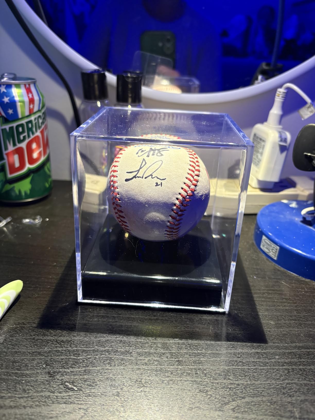 Acrylic Baseball Display Case UV Protected Clear Holder | Clear Baseball Case Display for Balls with Rounded Base Design, Protects and Showcases Sports Memorabilia Collections customer photo 1