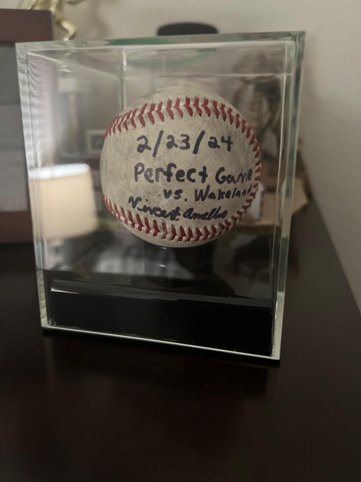 Acrylic Baseball Display Case UV Protected Clear Holder | Clear Baseball Case Display for Balls with Rounded Base Design, Protects and Showcases Sports Memorabilia Collections customer photo 2