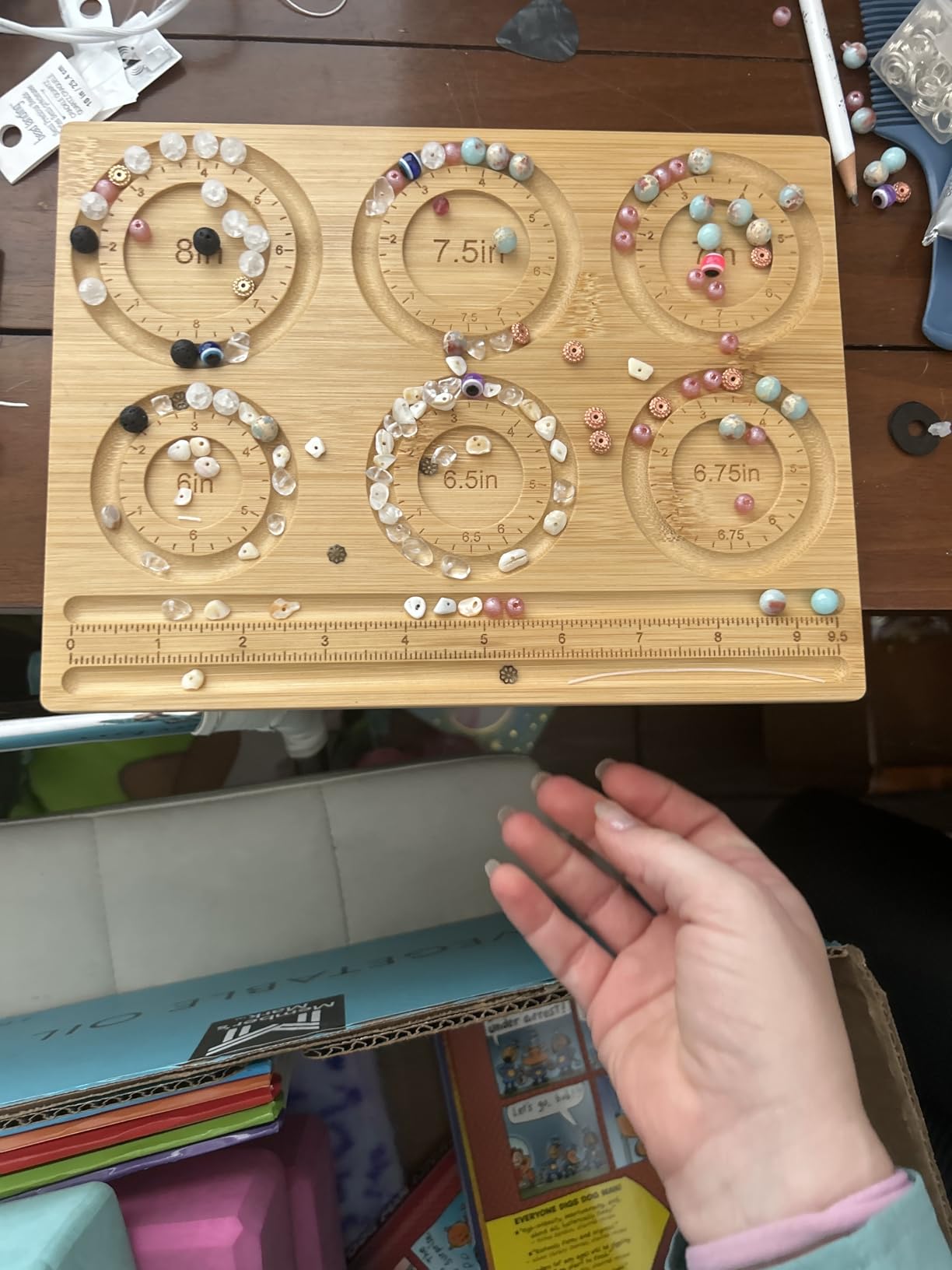 Petoysoso Bead Board for Jewelry Making, Bamboo Beading Board for Jewelry Bracelet Making, DIY Bracelet Bead Board customer photo 2