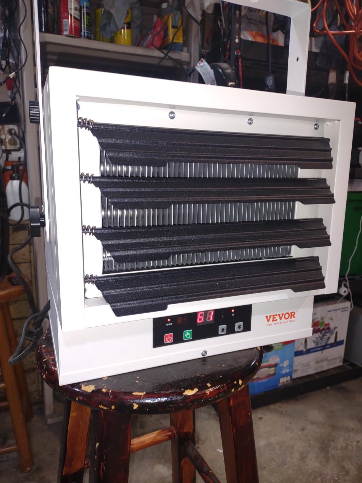 VEVOR Electric Garage Heater, 7500 Watt Digital Fan Forced Wall Ceiling Mount Shop Heater, Remote Control, Overheat Protection, Hardwired Heater with 9 Hour Timer, ETL Listed customer photo 1