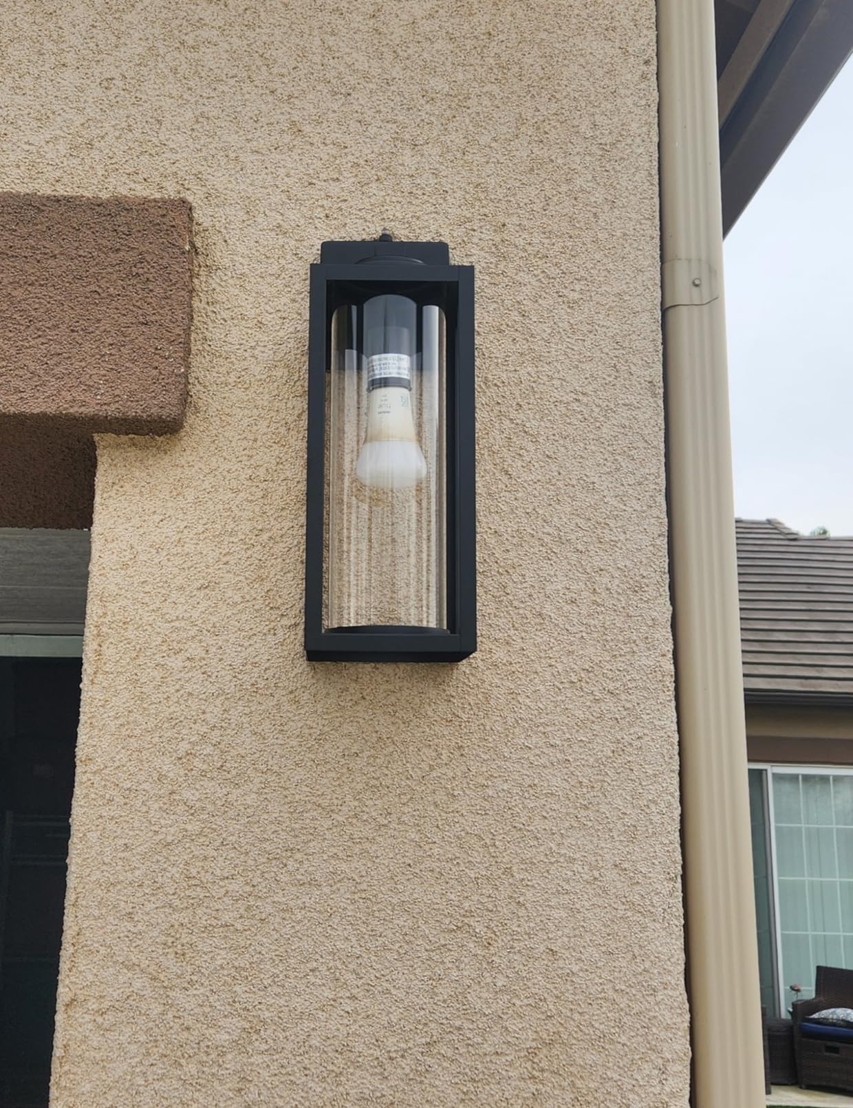 FILIYANO Large Dusk to Dawn Outdoor Wall Lights, 16 Inch, Modern, 2 Pack | Anti-Rust, Waterproof, Matte Black Exterior Fixture with Photocell, Farmhouse Wall Sconces for Garage, Porch, Front Door, E26 customer photo 2