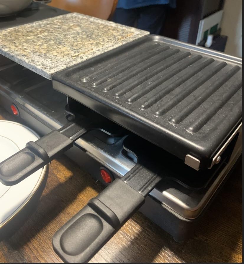 Raclette Table Grill - Indoor Electric Grill Griddle - Nonstick Extra Large Reversible 4-In-1 Outdoor Dishwasher Safe with Cheese 12 Paddles 12 Spatulas for 12 Person, FD-12RN1650 customer photo 1