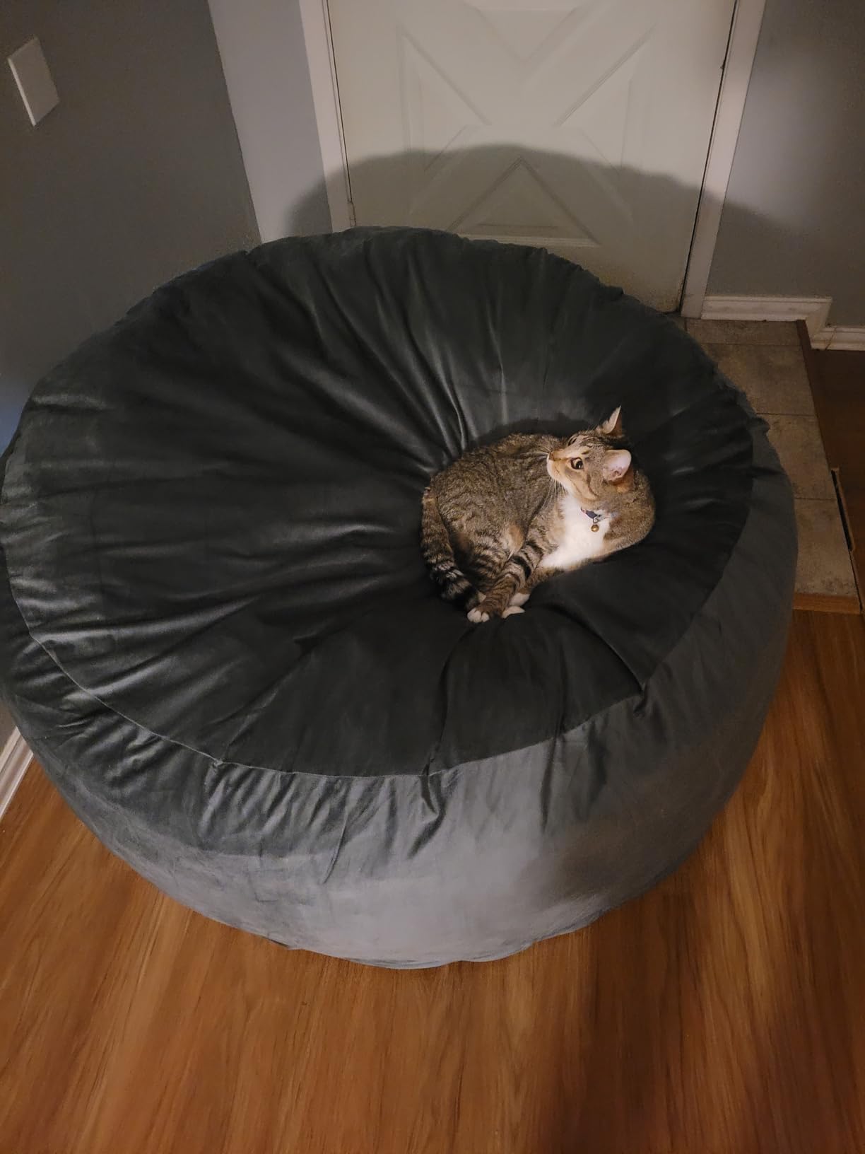 3 Feet Bean Bag Chair - BeanBag Chairs for Adults, Living Room Furniture Sofa with Soft Micro Fiber Cover, Round Fluffy Couch for Bedroom College Dorm - Grey customer photo 1