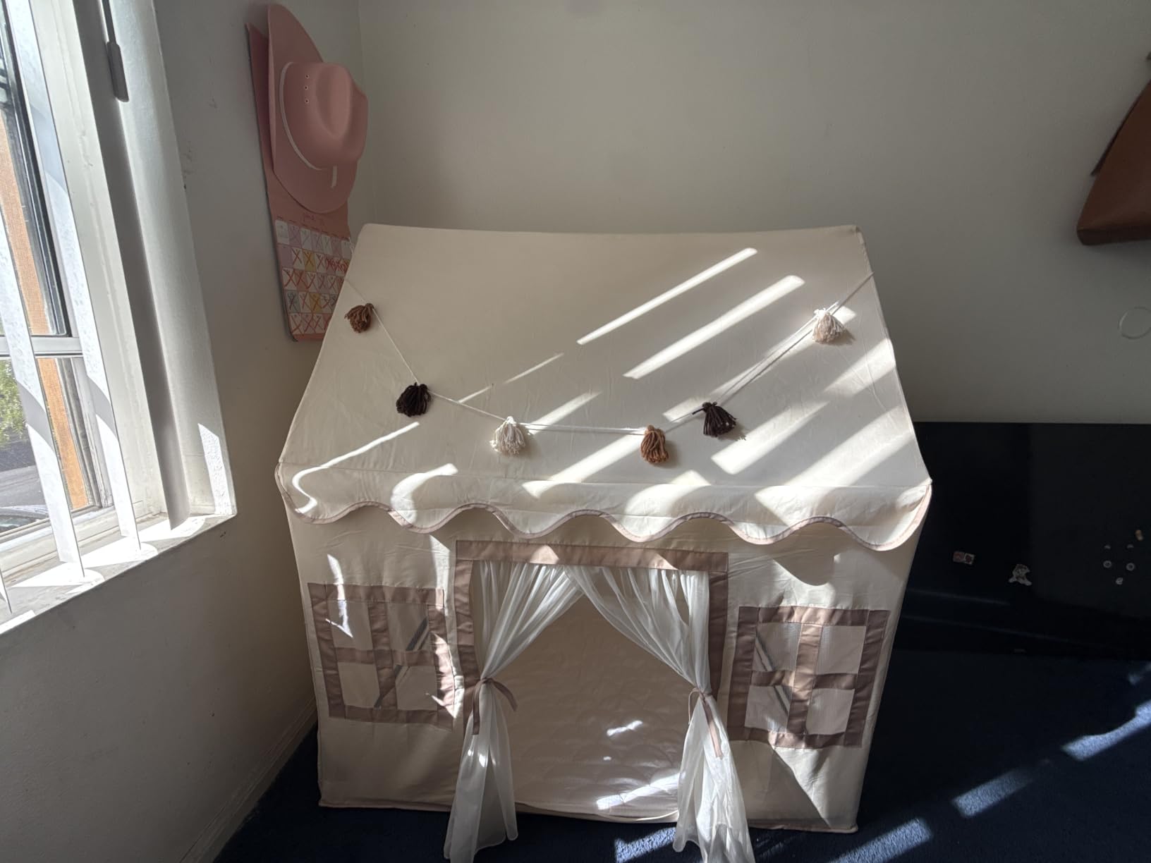 Kids Play Tent Indoor: with Mat, Tassel Garland - Girl Tent Indoor Playhouse for Kids Toys for Boy Girl Birthday Gift customer photo 1