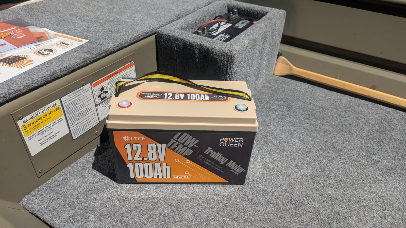 Power Queen 12V 100Ah Trolling Motor LiFePO4 Battery for Marine, RV | Group 31 Lithium Battery, 100A BMS, Low Temp Protection, Up to 15000 Deep Cycles, IP65 Waterproof, 1280Wh for Boat, Yacht customer photo 2