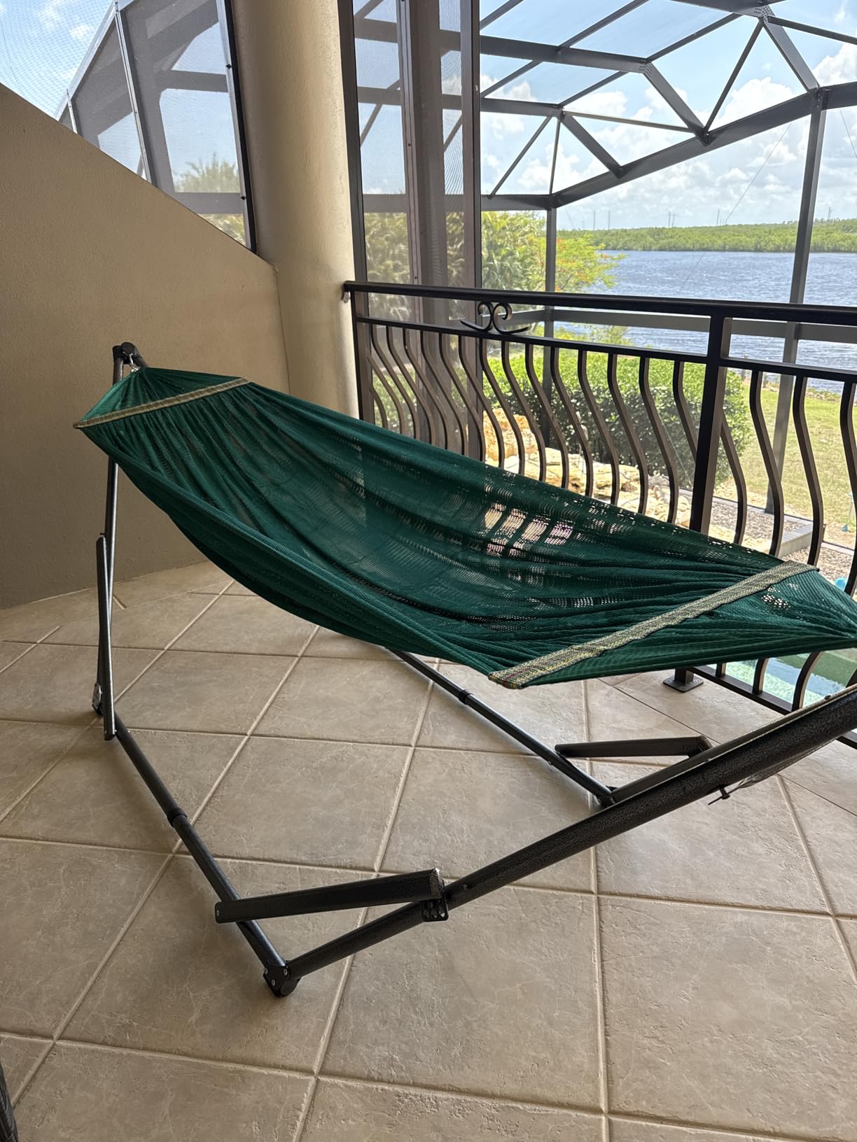 Tranquillo Unity Hammock Stand, Collapsible Camping Hammock and Stand, 800 lbs Capacity Steel Double Hammock Stand for 2 Persons, Steel Frame - Black customer photo 1