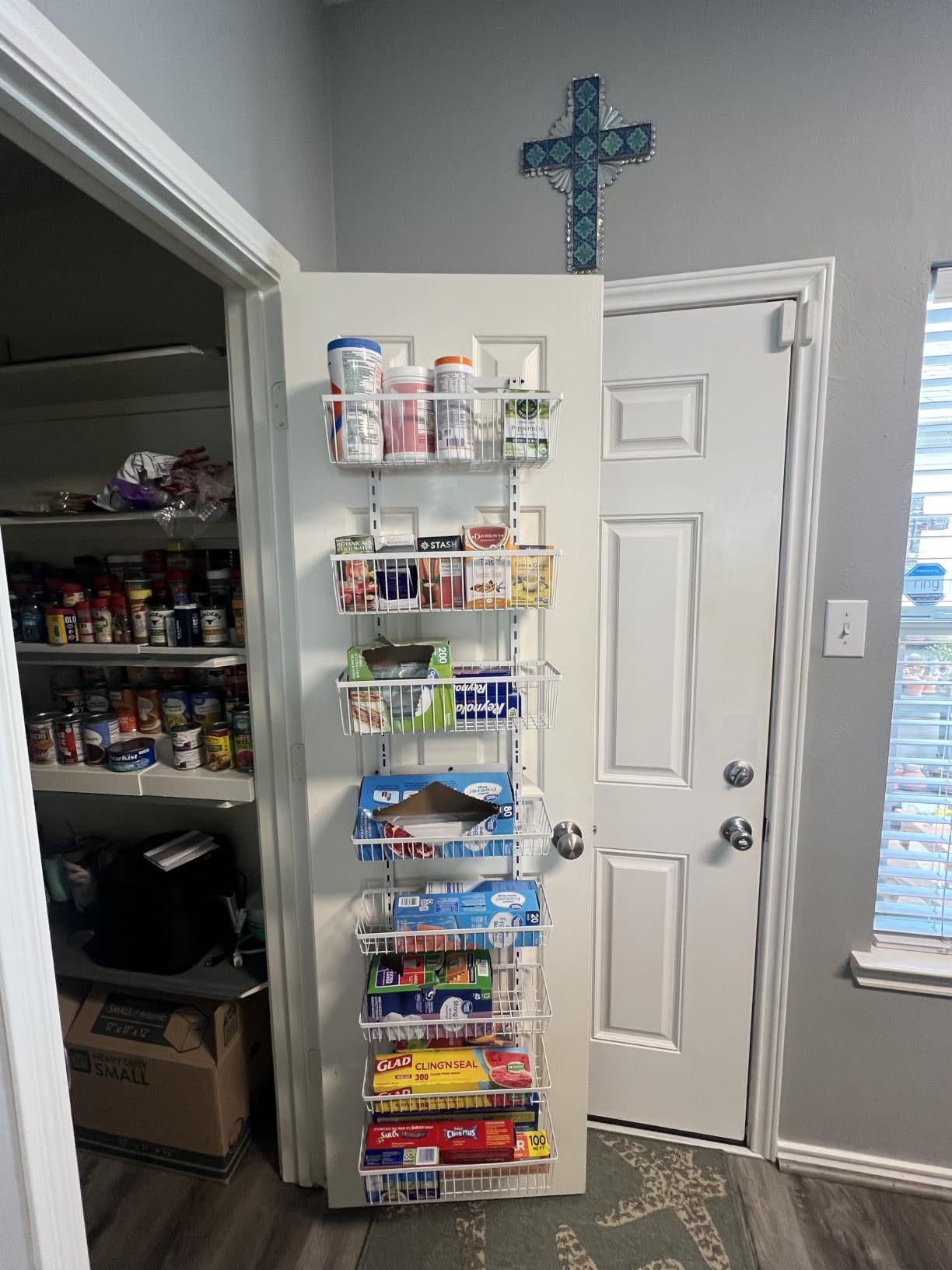 9-Tier Over The Door Pantry Organizer, Adjustable Heavy-Duty Metal, White customer photo 1