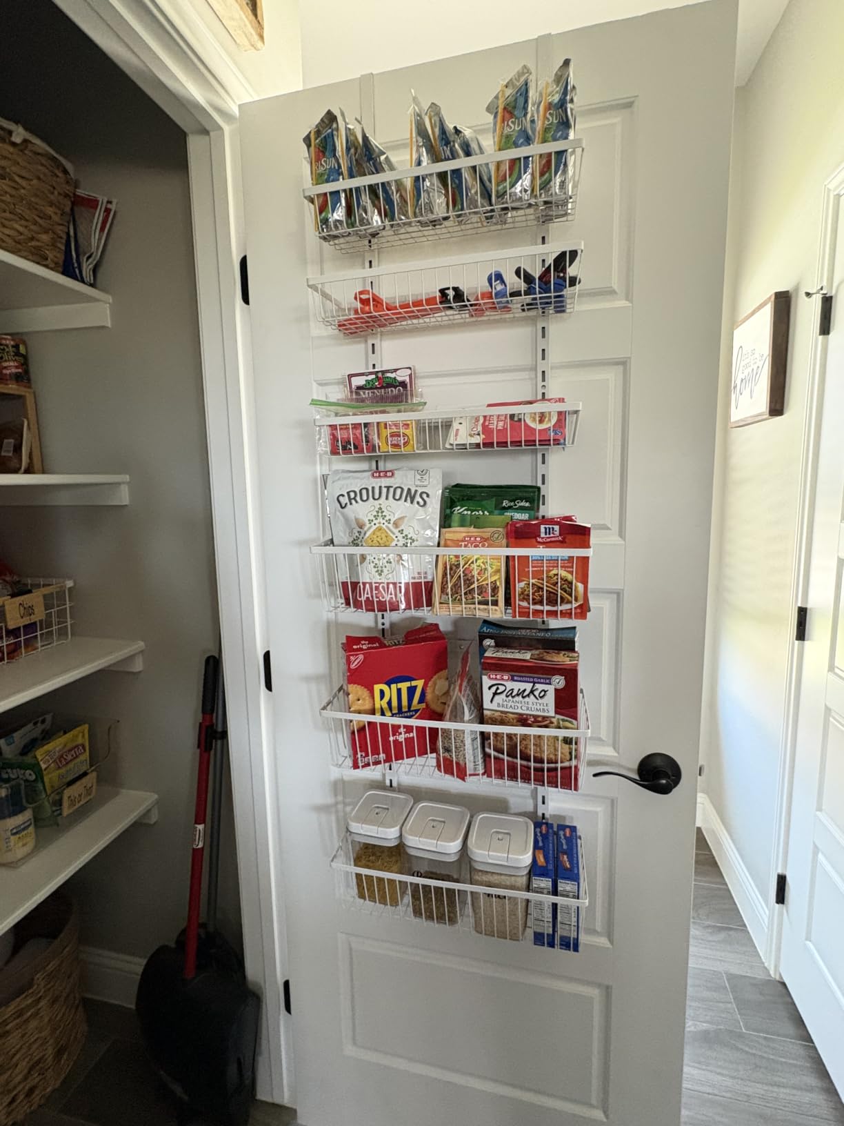 9-Tier Over The Door Pantry Organizer, Adjustable Heavy-Duty Metal, White customer photo 2