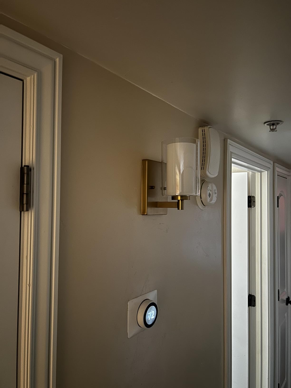 Kalium Wall Sconces Set of Two, Modern Vanity Lights with Double Clear Glass Shade Matte Black Indoor Farmhouse Wall Lights for Bathroom Living Room Bedroom Mirror Hallway Bulb E26 Base (2PCS) customer photo 2