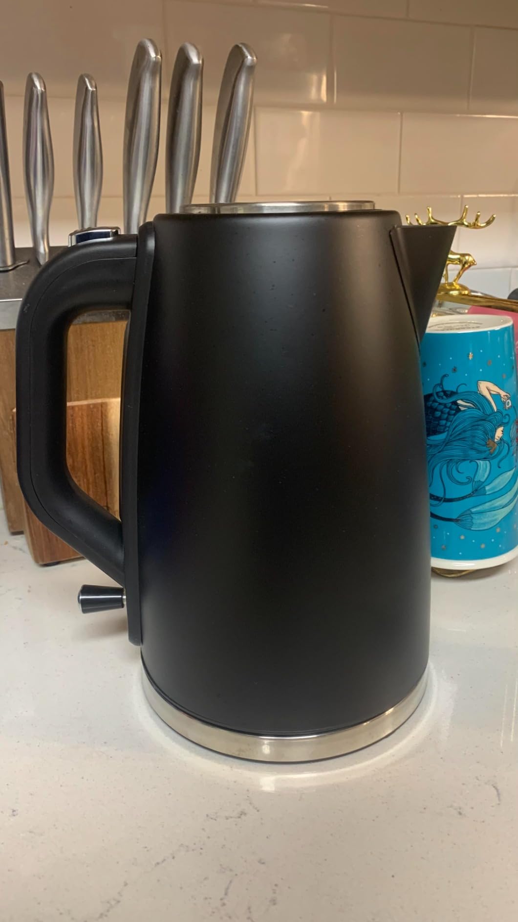 Electric Kettle for Boiling Water, Paris Rhone 1.7L Visual Water Window Stainless Steel Electric Water Kettle, 1500W BPA-Free Hot Water Kettle Pot, Boil-Dry ProtectionA & Auto Shut Off,Black customer photo 1