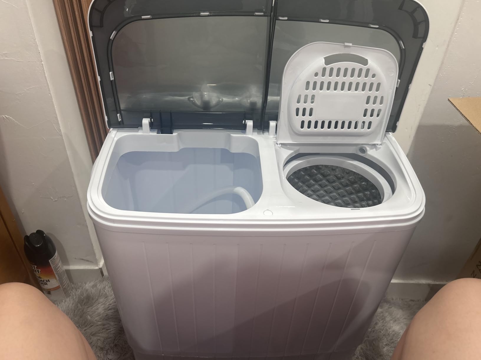 Superday Portable Washing Machine, 18lbs Mini Washing Machine and Spin Dryer Combo, Mini Twin Tub Laundry Machine for Camping, Apartments, Dorms, College Rooms, RV, Delicates, Grey customer photo 2