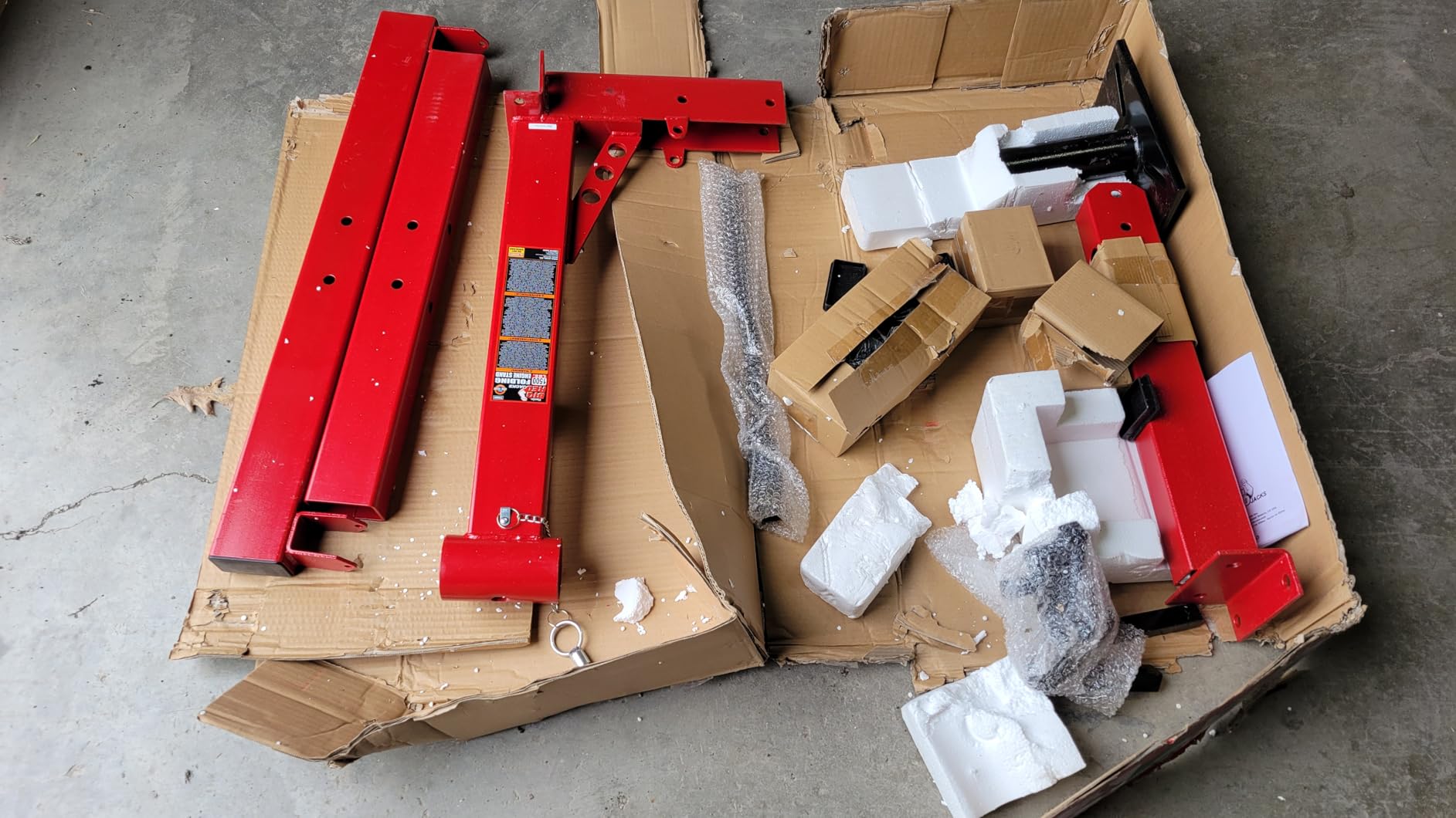 BIG RED Steel Rotating Engine Motor Stand, 3/4 Ton (1,500 lbs) Capacity with Foldable Frame, 5 Casters, 4 Adjustable Arms, 360 Degree Rotating Head, for Vehicle Maintenance, Auto Repair, Red, AT37912-1 customer photo 2