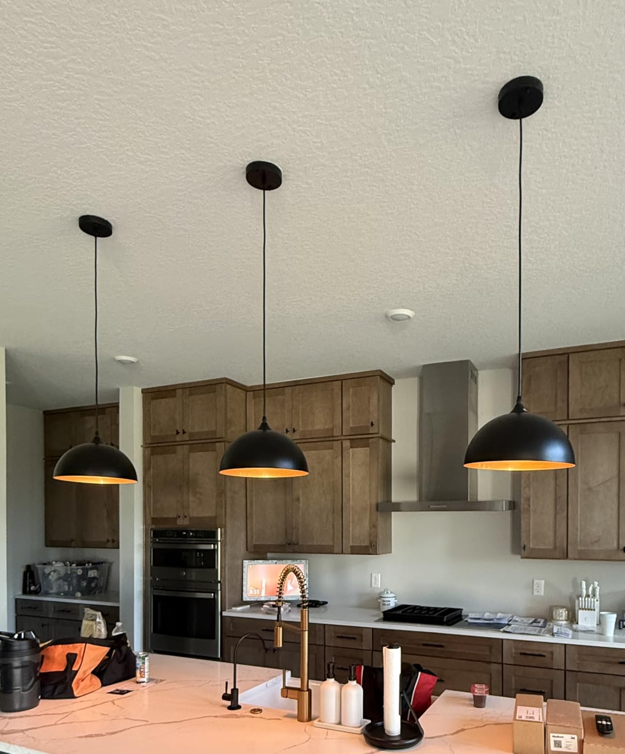 Black Pendant Lights Kitchen Island 2 Pack, 11.8