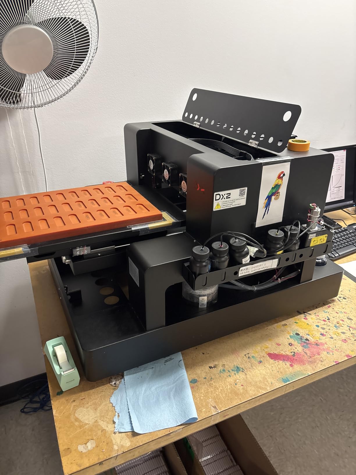 DXZ A3 UV Printer, Automatic L805 UV Flatbed Cylinder Printer with Varnish 100% Transfer Rate for Phone Case, Acrylic, Metal, Leather, Golf, Bottle, 2-Year Ink Included customer photo 1