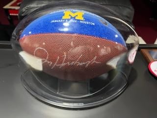 Full Size Autographed Football Display Case with Custom Label by Balldome | Full-color custom label included. UV-protected acrylic dome. Fits full-size footballs. Made in USA. customer photo 2