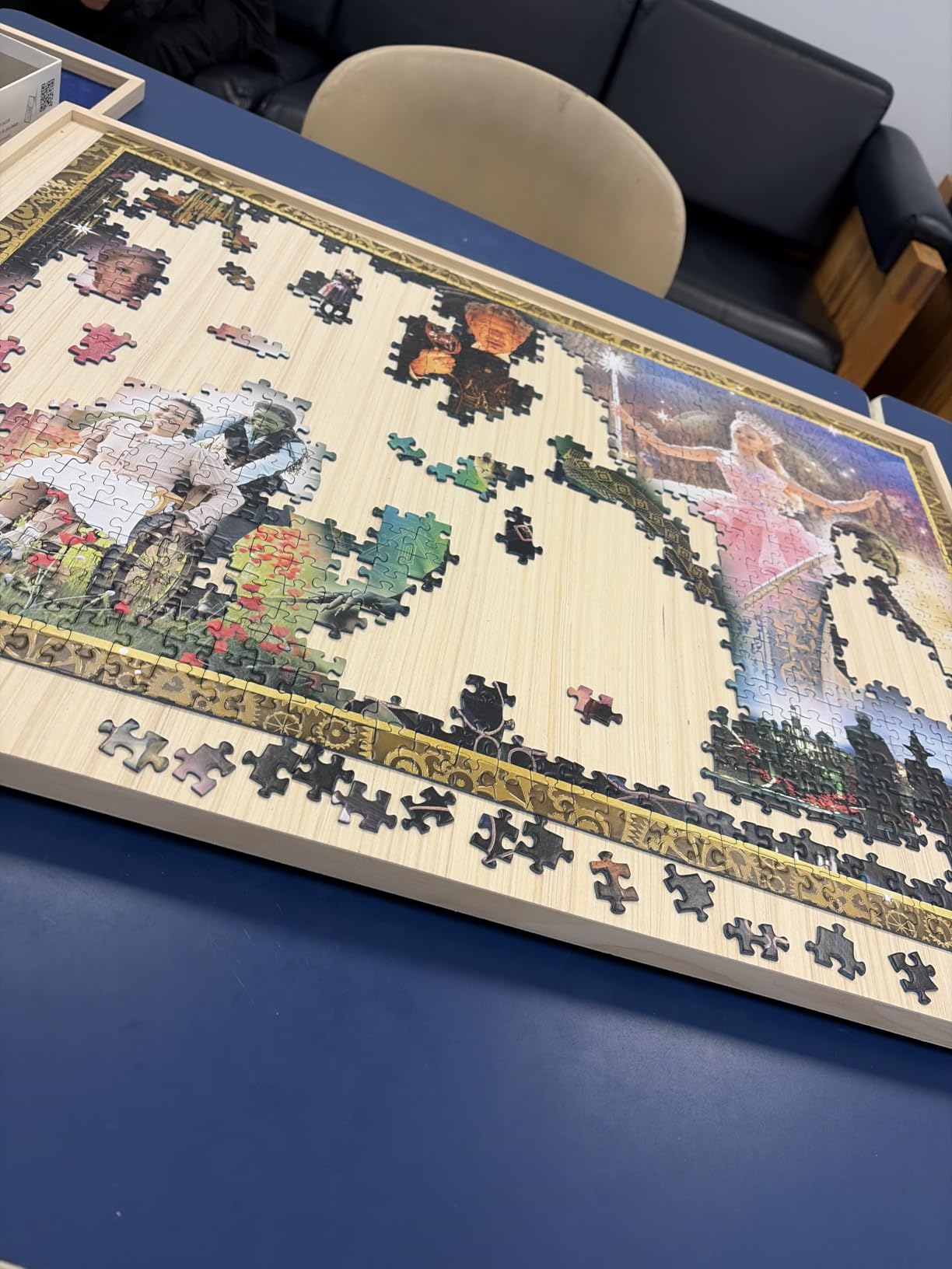 1000 Piece Puzzle Board with Drawers Rotatable 360-Degree Wheels and Cover 30