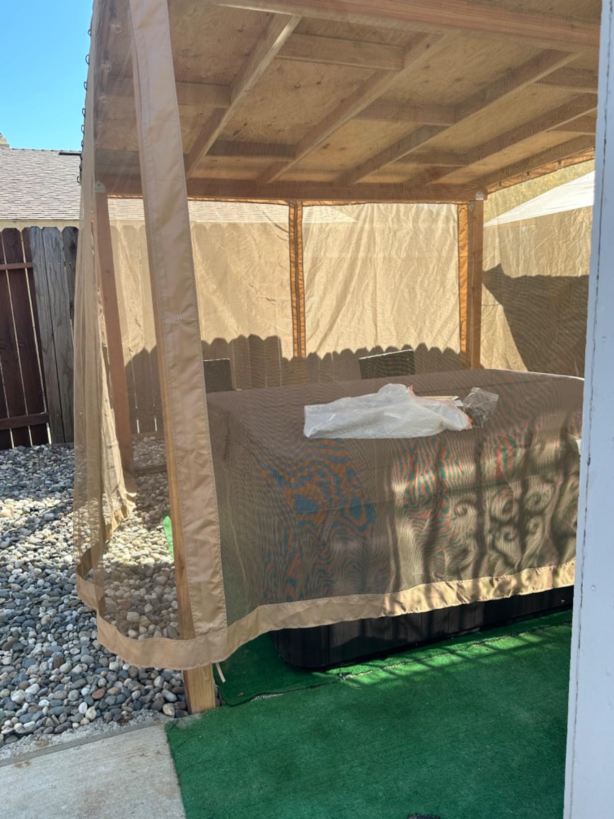 10x10 Gazebo Universal Replacement Mosquito Netting, Brown | 4 Panel Screen Walls with Zippers, Outdoor Mesh, Easy Setup, for Patio, Canopy, Garden, Backyard and Yard customer photo 2