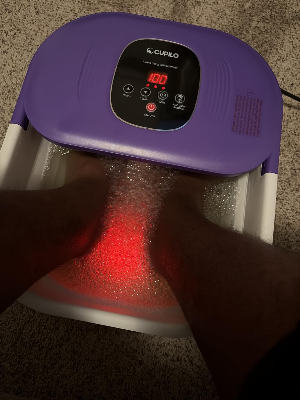 CuPiLo Foot Spa Bath Massager with Heat, Collapsible Foot Massager Spa Soaking Tub with Bubbles, Pumice Stone, and Shiatsu Massage Rollers, Pedicure Foot Spa for Relaxation, Gifts customer photo 1